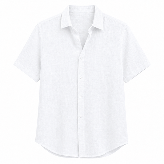 Premium Men's Cotton Linen Short Sleeve Shirt