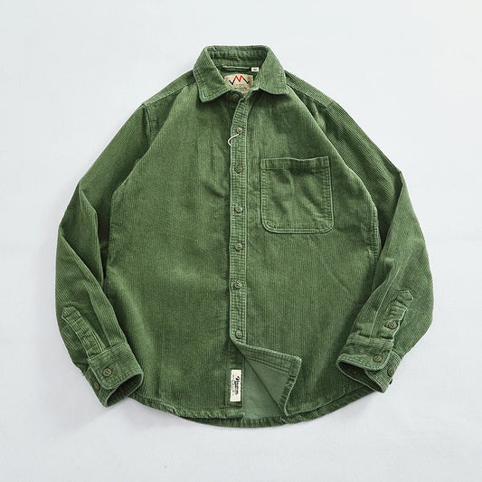 Men's Thiened Heavyweight Retro Corduroy Long Sleeve Jacket, in pure cotton.