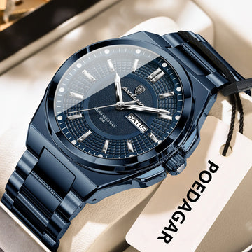 POEDAGAR Sport & Luxury Men’s Quartz Watch – Luminous Waterproof Stainless Steel Wristwatch