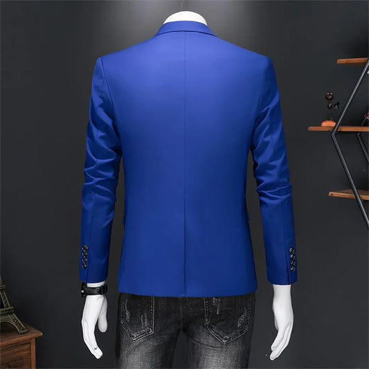 Men’s Elegant Solid Color Blazer – Premium Business & Wedding Suit Jacket