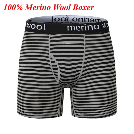 Men’s 100% Merino Wool Boxer Briefs – Soft, Breathable & Moisture-Wicking Base Layer