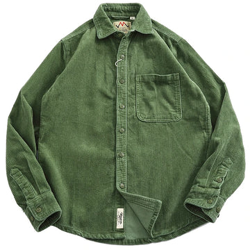 Men's Thiened Heavyweight Retro Corduroy Long Sleeve Jacket, in pure cotton.