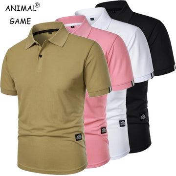 Men’s Solid Color Polo Shirt – Lightweight Short Sleeve Casual Streetwear Top