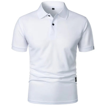 Men’s Solid Color Polo Shirt – Lightweight Short Sleeve Casual Streetwear Top