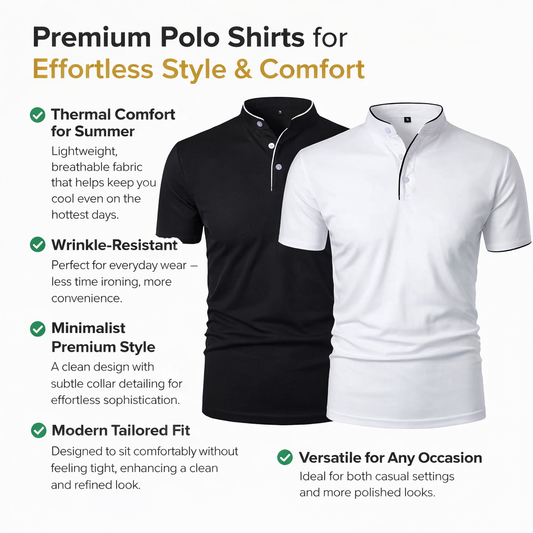 Men’s Spring Polo – Modern Fit & Comfort with Free Sunglasses Included